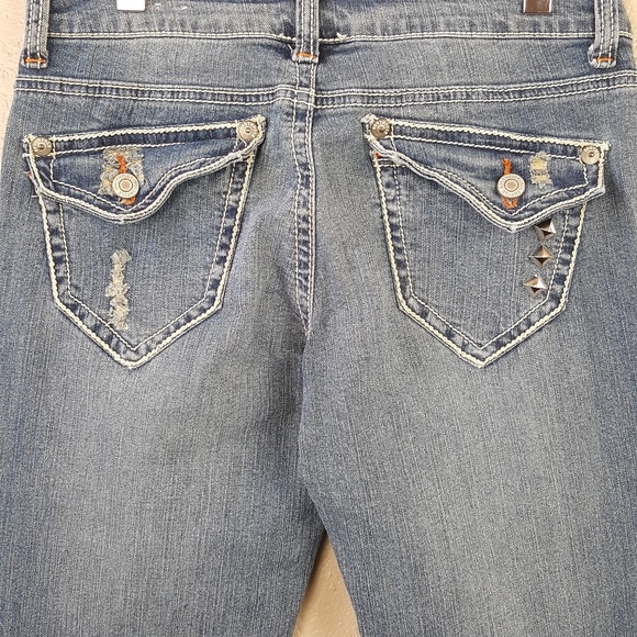 Vintage Y2K 2000s Distressed Streetwear Jeans W/ Studded Pockets 5 - Picture 5 of 8